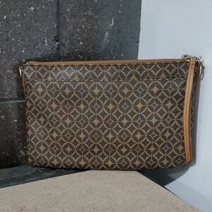 Fossil Brown Geometric Clutch